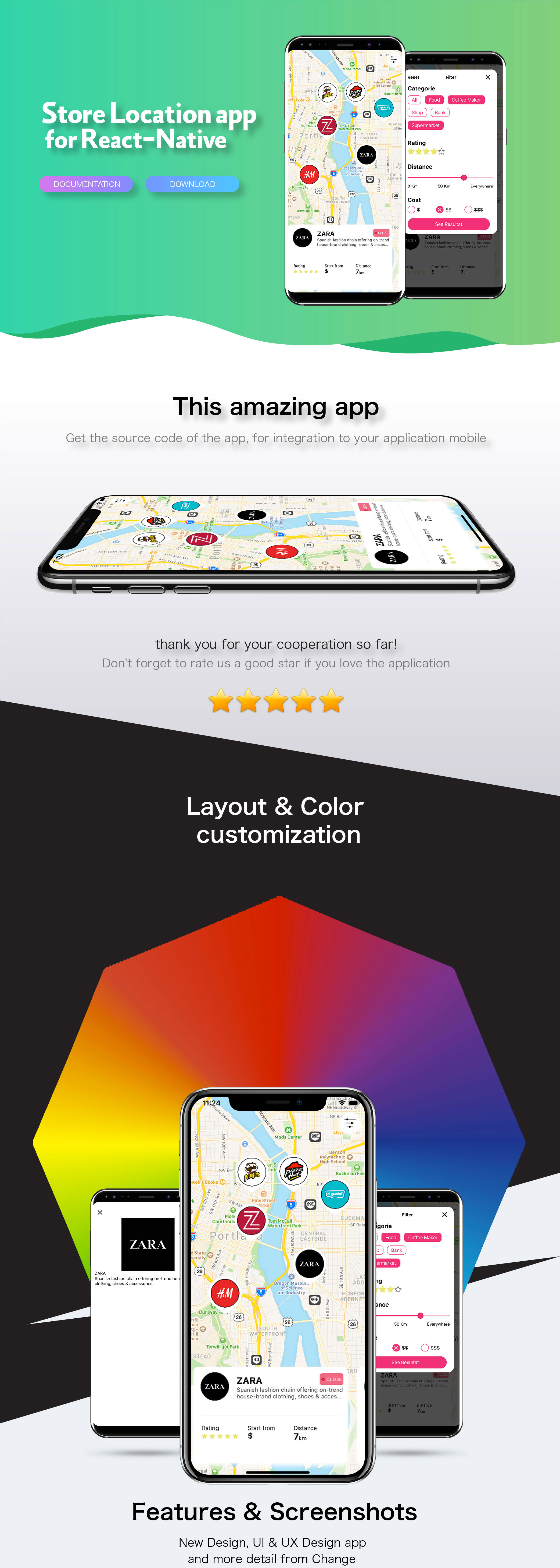 Store Locator - Complete React Native template for iOS and Android. - 1